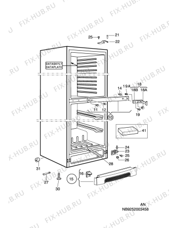 Взрыв-схема холодильника Electrolux ERB32415W - Схема узла C10 Cabinet